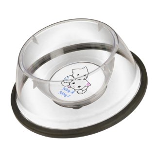 Blue Kitty & Pink Kitty Pet Bowl