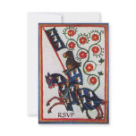 BLUE KNIGHT ON HORSEBACK rsvp Personalized Announcements