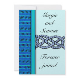 Blue Knotted Nautical Wedding Invitation invitation