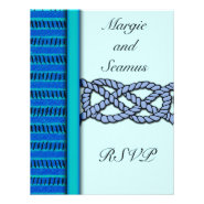 Blue Knotted Nautical Wedding RSVP Personalized Invites