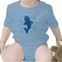 Blue Koi Fish Baby Bodysuits