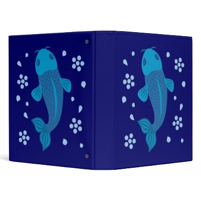 Blue Koi Fish Vinyl Binder by toxiferous