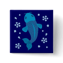 Blue Koi Fish Buttons