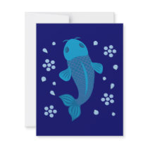 Blue Koi Fish invitations