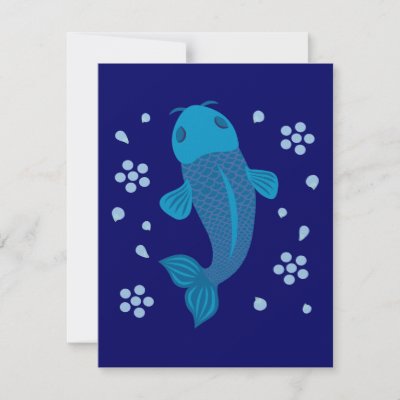 Blue Koi Fish Custom Invites by toxiferous