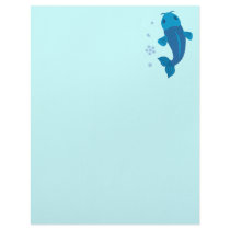Blue Koi Fish Letterhead