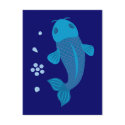 Blue Koi Fish postcards