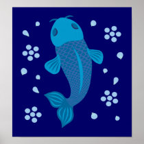 Blue Koi Fish Posters