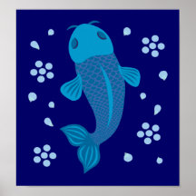 Blue Koi Fish Posters