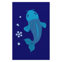 Blue Koi Fish stationery
