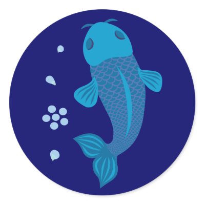 Blue Koi Fish Stickers by toxiferous This beautiful blue koi illustration