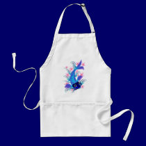 Blue Koi-Pink Flowers Aprons aprons