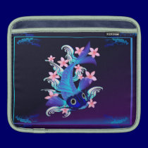 Blue Koi-Pink Flowers iPad Sleeves ipad sleeves
