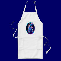Blue Koi-Pink Flowers Oval Aprons aprons