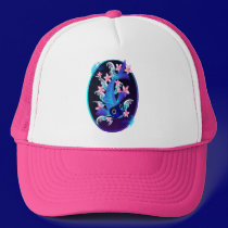 Blue Koi-Pink Flowers Oval Hats hats