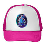 Blue Koi-Pink Flowers Oval Hats