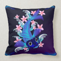Blue Koi-Pink Flowers pillows