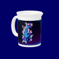 Blue Koi-Pink Flowers Pittchers pitchers