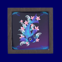 Blue Koi-Pink Flowers Premium Gift Boxes premium gift boxes