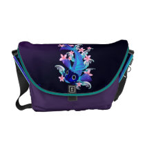 Blue Koi-Pink Flowers Commuter Bags