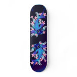 Blue Koi-Pink Flowers Skateboard