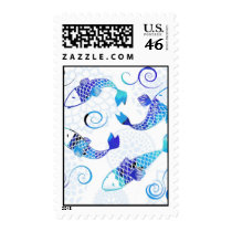 Blue Koi Postage postage