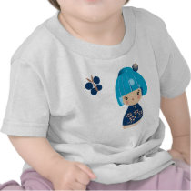 Blue Kokeshi Triplet Baby Tee t-shirts