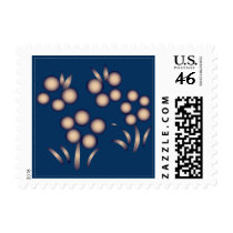 Blue Kokeshi Triplet Kimono Design Postage postage