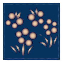 Blue Kokeshi Triplet Kimono Design Poster posters