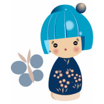 Blue Kokeshi Triplet Tee t-shirts