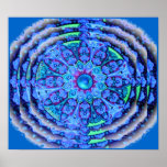 Blue Lace Mandala Poster