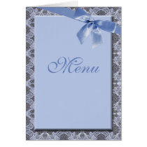 Blue Lace & Ribbon -  Wedding Menu Cards