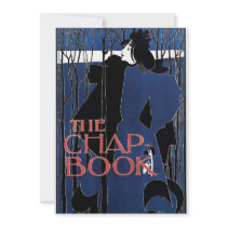 Blue Lady Art Nouveau Advertisement Invitation