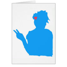 Blue lady card