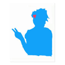 Blue lady postcard