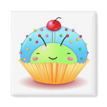 Blue Ladybug Cupcake Magnet magnets
