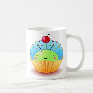 Blue Ladybug Cupcake Mug