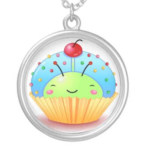 Blue Ladybug Cupcake Necklace