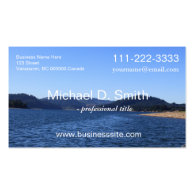 Blue lake, sky, moutain landscape professional business card templates