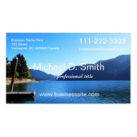 Blue lake, sky, moutain landscape professional business cards