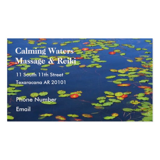 Blue Lake with lily pads Business Card