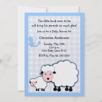  Baby  on Blue Lamb Baby Boy Shower Invitation By Socialitedesigns
