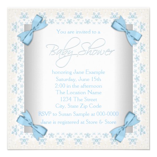 Blue Lamb Baby Boy Shower Personalized Invitation