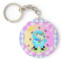 Blue Lamb Keychain