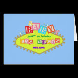 BLUE Las Vegas Baby Shower Card cards