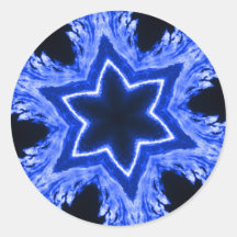 Blue Laser Snowflake Sticker