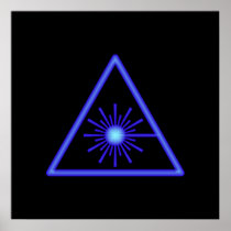 Blue Laser Symbol Poster