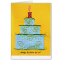 Blue Layered/Green Swirl & Fuzzy Cake Card by Jillese Blue Layered/Green Swirl & Fuzzy Cake Card