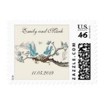 Blue Leaf Tree Wedding postage stamp stamps