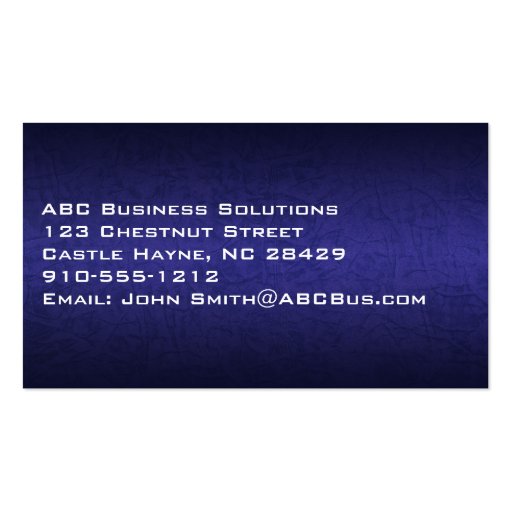Blue Leather Professional Standard Business Card (back side)